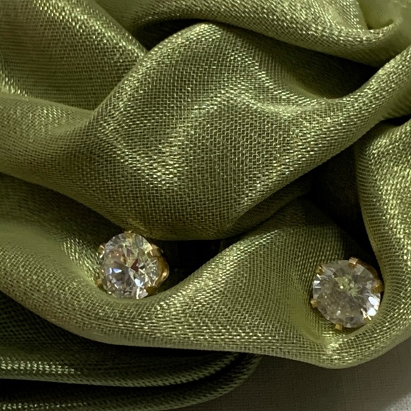 Faux Diamond Stud Earrings - Picture 3 of 4